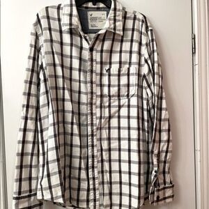 Mens Shirt Long sleeve plaid American Eagle Outfitters Button Down XL​​​